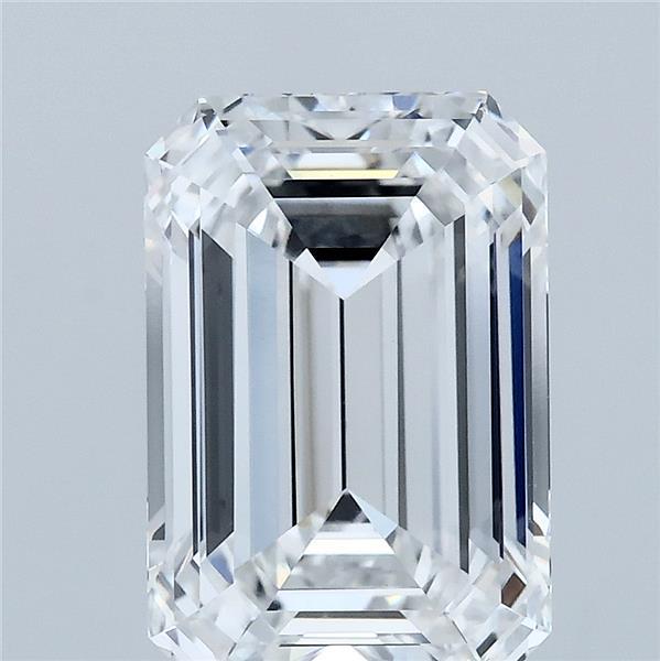 4.03 Carat Emerald Shaped, Ideal Cut, D Color, VVS2 Clarity, IGI Certified Lab Grown Diamond
