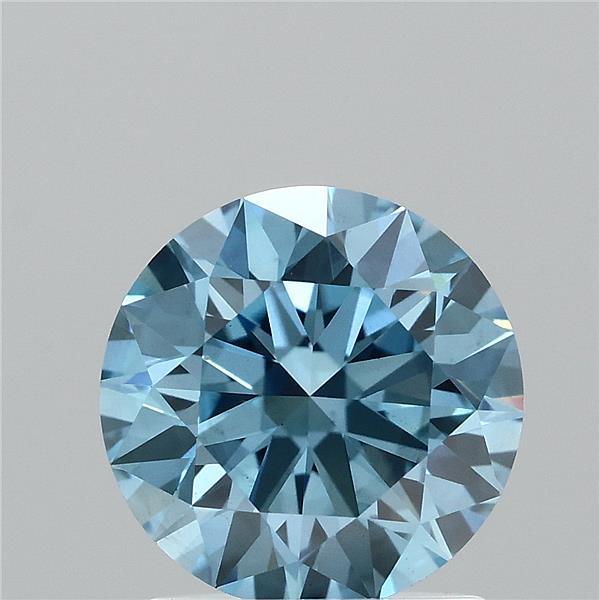 1.48 Carat Round Shaped, Ideal Cut, FANCY VIVID BLUE Color, VS1 Clarity, IGI Certified Lab Grown Diamond