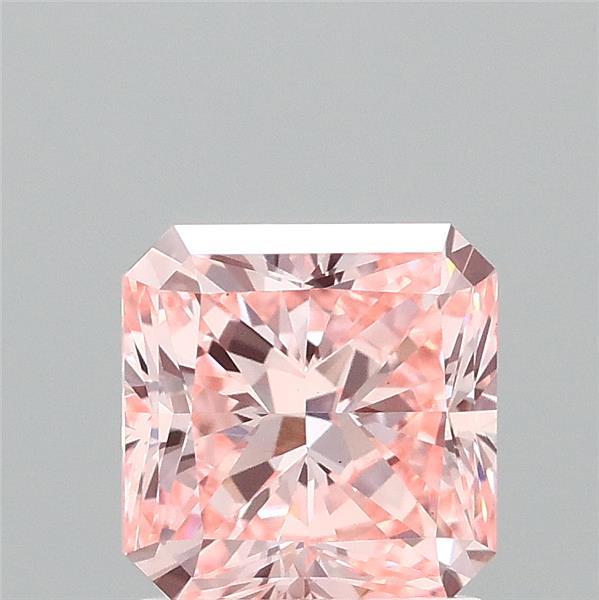 1.54 Carat Radiant Shaped, Ideal Cut, FANCY VIVID PINK Color, VS1 Clarity, IGI Certified Lab Grown Diamond