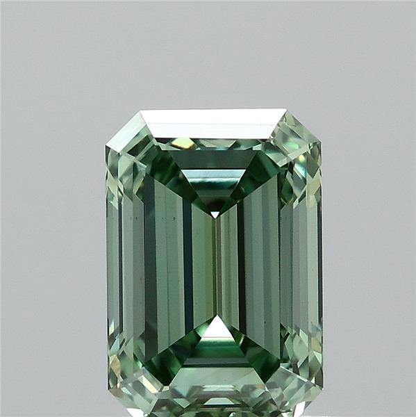 1.01 Carat Emerald Shaped, Ideal Cut, FANCY VIVID GREEN Color, VS1 Clarity, IGI Certified Lab Grown Diamond