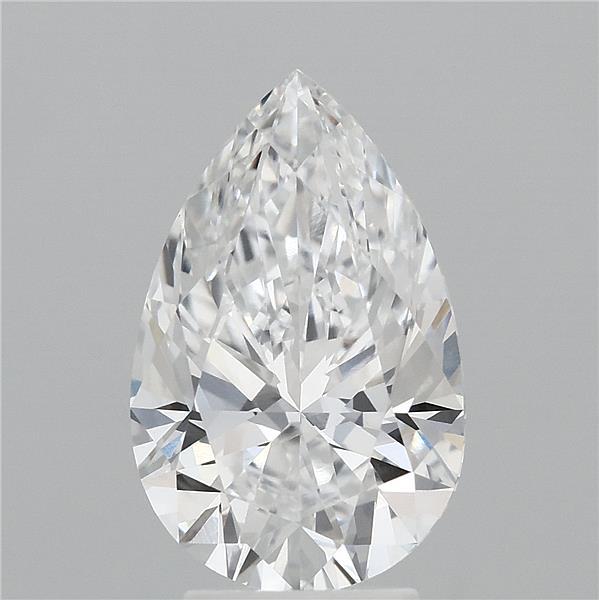 3.76 Carat Pear Shaped, Ideal Cut, E Color, VVS2 Clarity, IGI Certified Lab Grown Diamond