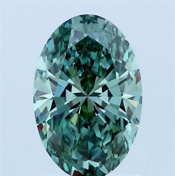 1.34 Carat Oval Shaped, Ideal Cut, FANCY VIVID GREEN Color, VVS2 Clarity, IGI Certified Lab Grown Diamond