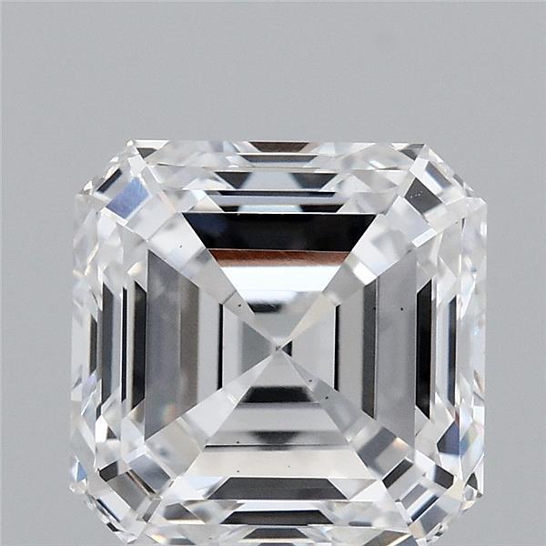 3.05 Carat Asscher Shaped, Ideal Cut, D Color, VS2 Clarity, IGI Certified Lab Grown Diamond