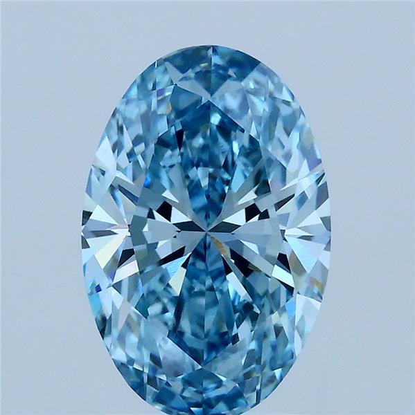 2.16 Carat Oval Shaped, Ideal Cut, FANCY VIVID BLUE Color, VS1 Clarity, IGI Certified Lab Grown Diamond