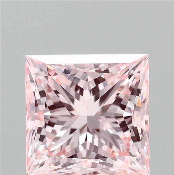 2.40 Carat Princess Shaped, Ideal Cut, FANCY INTENSE PINK Color, VS1 Clarity, IGI Certified Lab Grown Diamond
