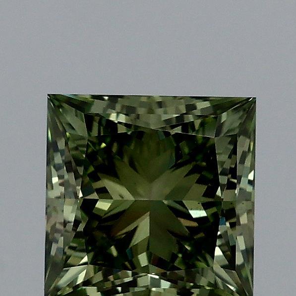 1.01 Carat Princess Shaped, Ideal Cut, FANCY VIVID GREEN Color, VS2 Clarity, IGI Certified Lab Grown Diamond