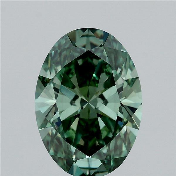 3.03 Carat Oval Shaped, Ideal Cut, FANCY VIVID GREEN Color, VS2 Clarity, IGI Certified Lab Grown Diamond