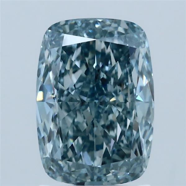 2.04 Carat Cushion Shaped, Excellent Cut, FANCY VIVID GREENISH BLUE Color, VS1 Clarity, IGI Certified Lab Grown Diamond