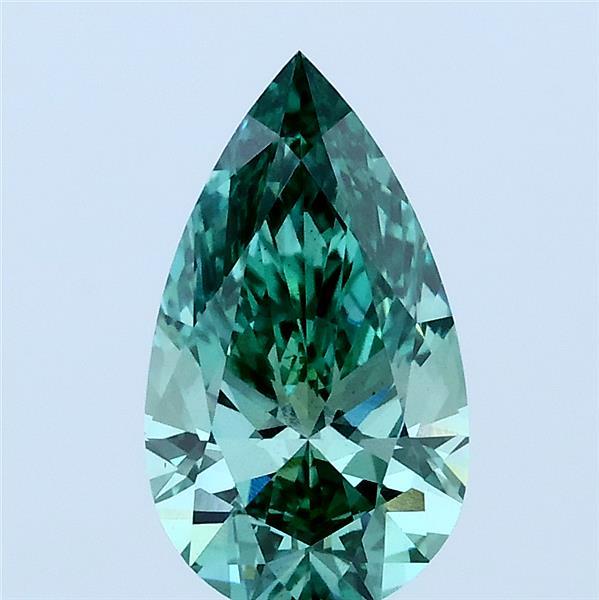 1.41 Carat Pear Shaped, Ideal Cut, FANCY VIVID GREEN Color, VS2 Clarity, IGI Certified Lab Grown Diamond