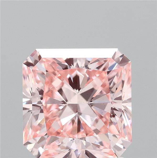 2.06 Carat Radiant Shaped, Ideal Cut, FANCY VIVID PINK Color, VS1 Clarity, IGI Certified Lab Grown Diamond