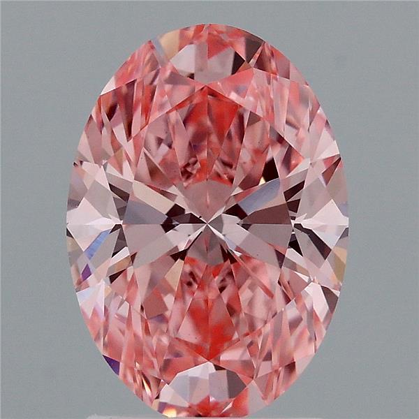 2.01 Carat Oval Shaped, Ideal Cut, FANCY VIVID PINK Color, VS1 Clarity, IGI Certified Lab Grown Diamond