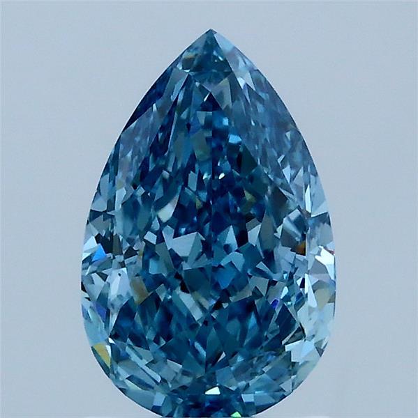 1.60 Carat Pear Shaped, Excellent Cut, FANCY VIVID BLUE Color, VS1 Clarity, IGI Certified Lab Grown Diamond