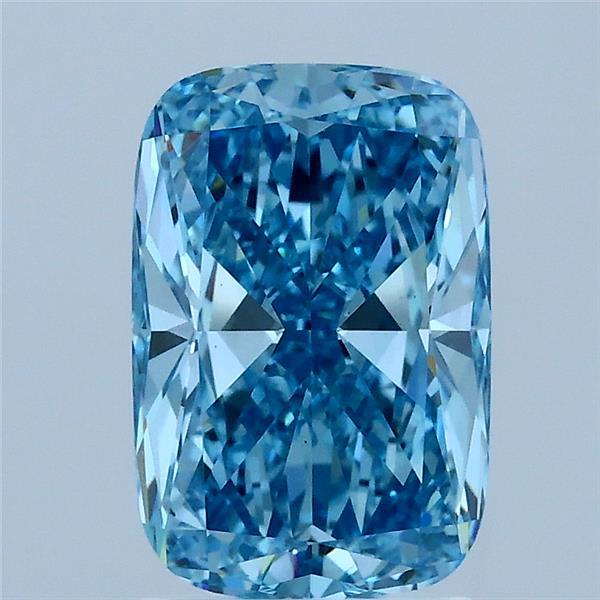 2.03 Carat Cushion Shaped, Ideal Cut, FANCY VIVID BLUE Color, VS1 Clarity, IGI Certified Lab Grown Diamond