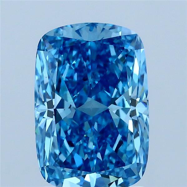 2.03 Carat Cushion Shaped, Excellent Cut, FANCY VIVID BLUE Color, VS1 Clarity, IGI Certified Lab Grown Diamond