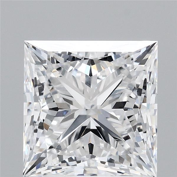 3.40 Carat Princess Shaped, Ideal Cut, D Color, VVS2 Clarity, IGI Certified Lab Grown Diamond