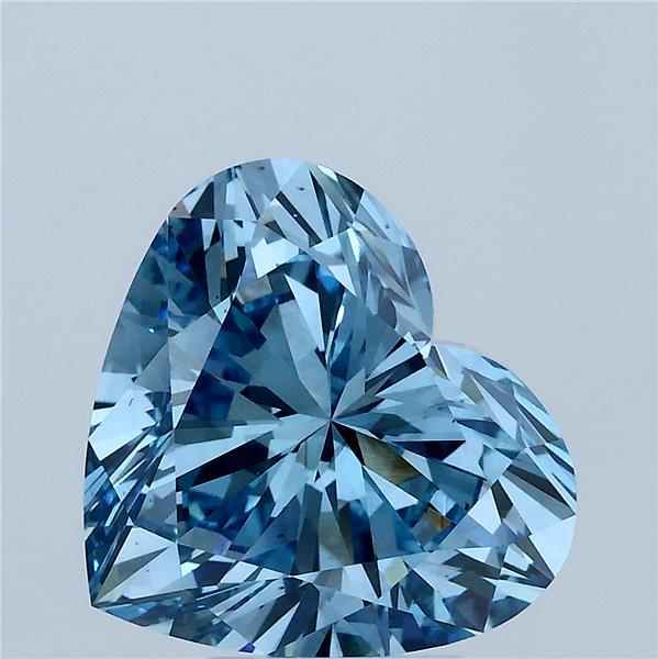 4.00 Carat Heart Shaped, Ideal Cut, FANCY VIVID BLUE Color, VS2 Clarity, IGI Certified Lab Grown Diamond