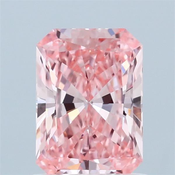 1.04 Carat Radiant Shaped, Ideal Cut, FANCY VIVID PINK Color, VVS2 Clarity, IGI Certified Lab Grown Diamond