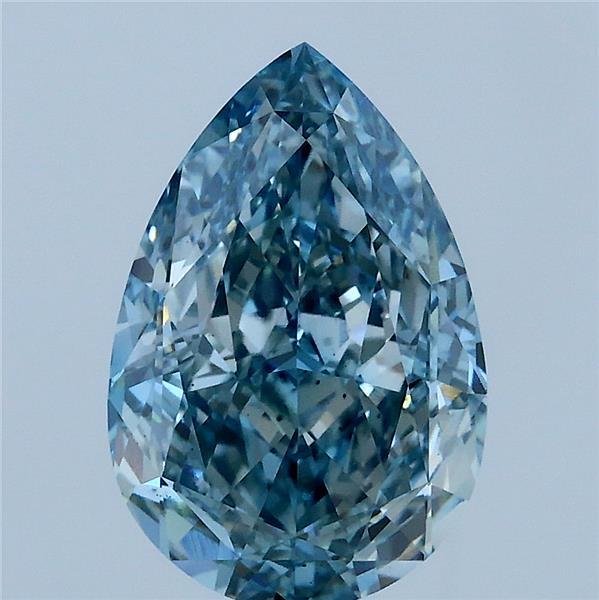 3.08 Carat Pear Shaped, Excellent Cut, FANCY VIVID BLUE Color, VS2 Clarity, IGI Certified Lab Grown Diamond