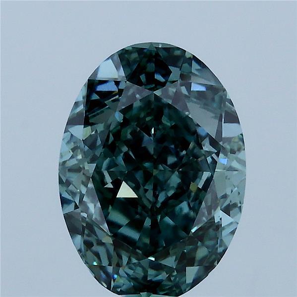 3.05 Carat Oval Shaped, Very Good Cut, FANCY INTENSE GREEN Color, VS1 Clarity, IGI Certified Lab Grown Diamond