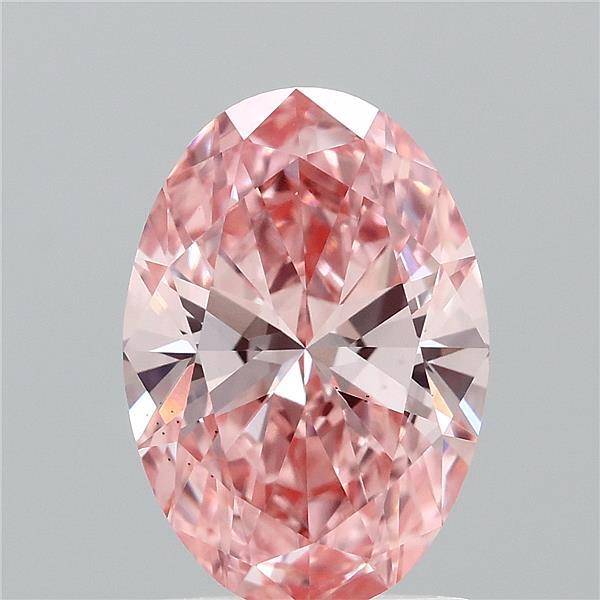 1.60 Carat Oval Shaped, Ideal Cut, FANCY VIVID PINK Color, VS1 Clarity, IGI Certified Lab Grown Diamond