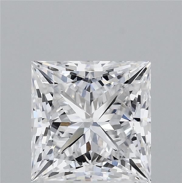 3.05 Carat Princess Shaped, Ideal Cut, D Color, VVS2 Clarity, IGI Certified Lab Grown Diamond