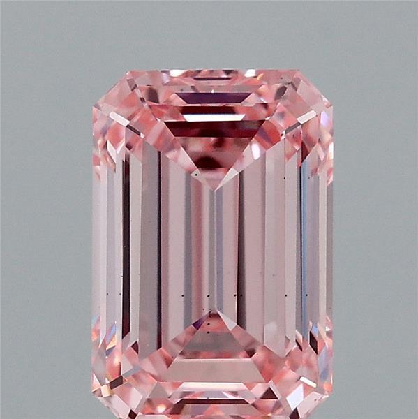 2.06 Carat Emerald Shaped, Ideal Cut, FANCY VIVID PINK Color, VS2 Clarity, IGI Certified Lab Grown Diamond