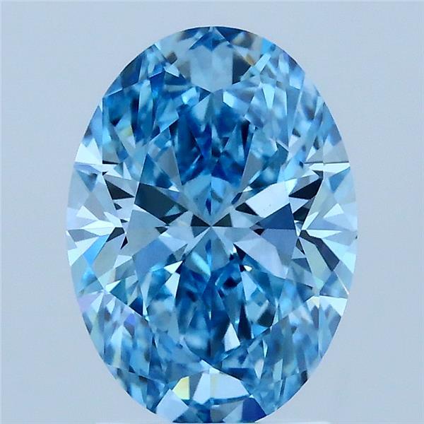 2.08 Carat Oval Shaped, Ideal Cut, FANCY VIVID BLUE Color, VS1 Clarity, IGI Certified Lab Grown Diamond