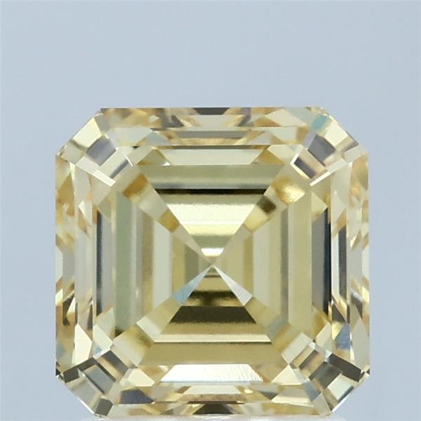 2.09 Carat Asscher Shaped, Ideal Cut, FANCY INTENSE YELLOW Color, VVS2 Clarity, IGI Certified Lab Grown Diamond