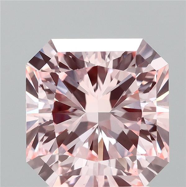 2.71 Carat Radiant Shaped, Ideal Cut, FANCY VIVID PINK Color, VS1 Clarity, IGI Certified Lab Grown Diamond