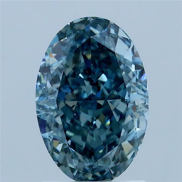 2.05 Carat Oval Shaped, Very Good Cut, FANCY VIVID BLUE Color, VS1 Clarity, IGI Certified Lab Grown Diamond