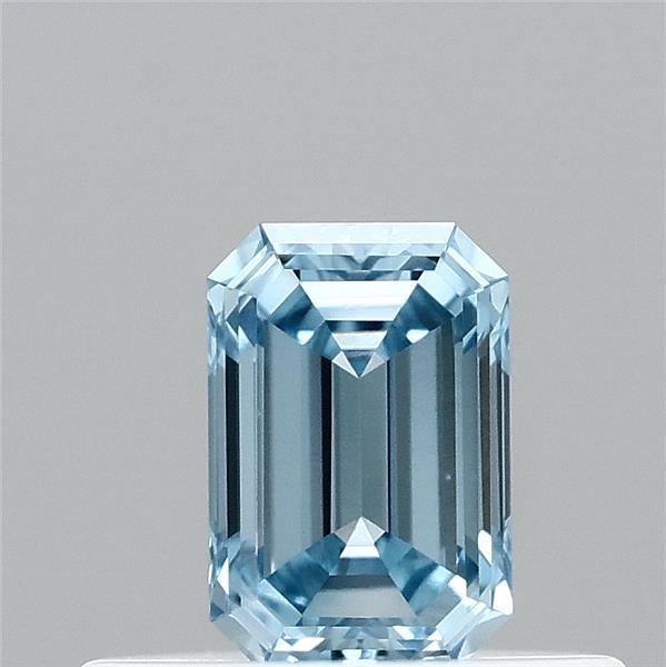 0.32 Carat Emerald Shaped, Ideal Cut, FANCY VIVID BLUE Color, VS1 Clarity, IGI Certified Lab Grown Diamond
