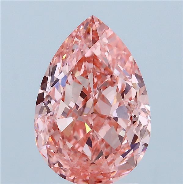 3.10 Carat Pear Shaped, Excellent Cut, FANCY VIVID PINK Color, VVS2 Clarity, IGI Certified Lab Grown Diamond