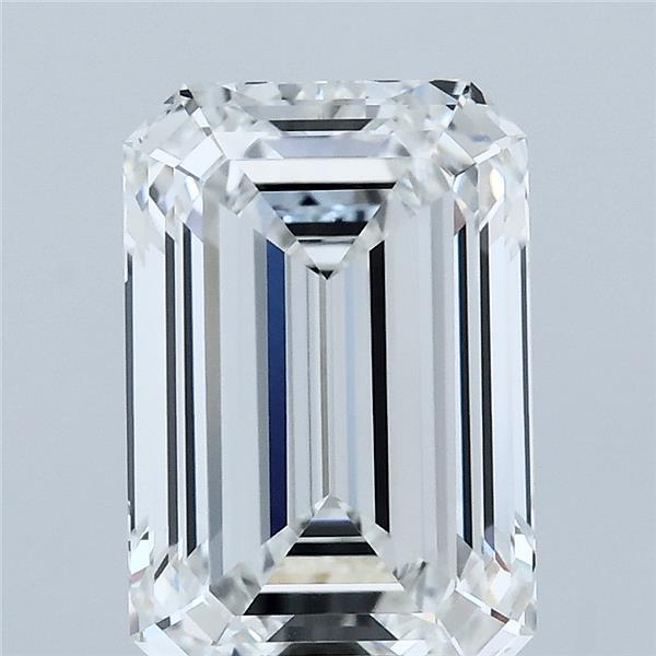 3.56 Carat Emerald Shaped, Ideal Cut, F Color, VVS2 Clarity, IGI Certified Lab Grown Diamond