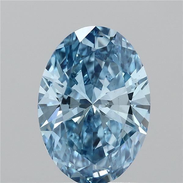 2.00 Carat Oval Shaped, Ideal Cut, FANCY VIVID BLUE Color, VS1 Clarity, IGI Certified Lab Grown Diamond