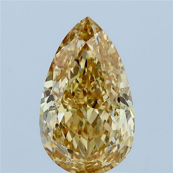 2.01 Carat Pear Shaped, Ideal Cut, FANCY INTENSE YELLOW Color, VVS2 Clarity, IGI Certified Lab Grown Diamond