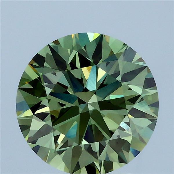2.50 Carat Round Shaped, Ideal Cut, FANCY VIVID GREEN Color, VVS2 Clarity, IGI Certified Lab Grown Diamond
