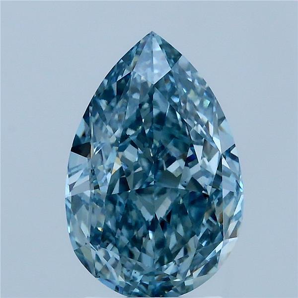 3.05 Carat Pear Shaped, Excellent Cut, FANCY VIVID BLUE Color, VS1 Clarity, IGI Certified Lab Grown Diamond