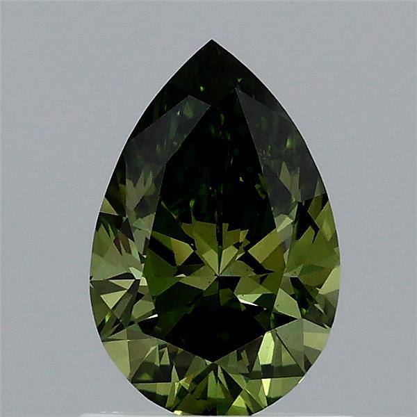 0.90 Carat Pear Shaped, Ideal Cut, FANCY VIVID GREEN Color, VS1 Clarity, IGI Certified Lab Grown Diamond