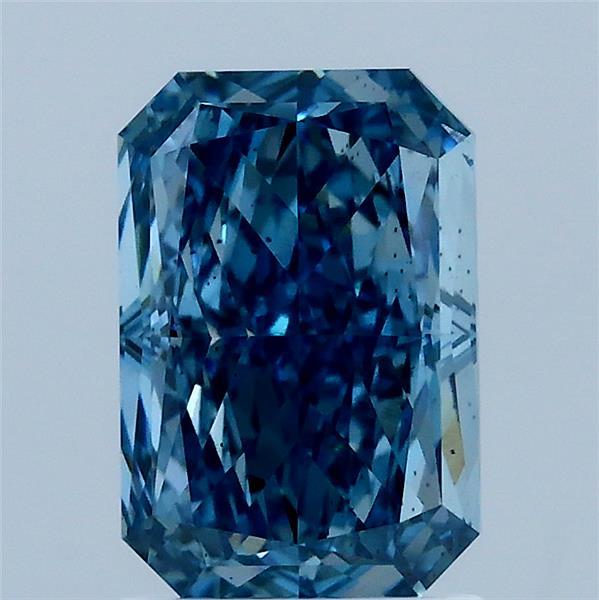 2.00 Carat Radiant Shaped, Excellent Cut, FANCY VIVID BLUE Color, SI1 Clarity, IGI Certified Lab Grown Diamond