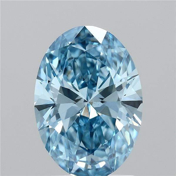 2.00 Carat Oval Shaped, Ideal Cut, FANCY VIVID BLUE Color, VS1 Clarity, IGI Certified Lab Grown Diamond