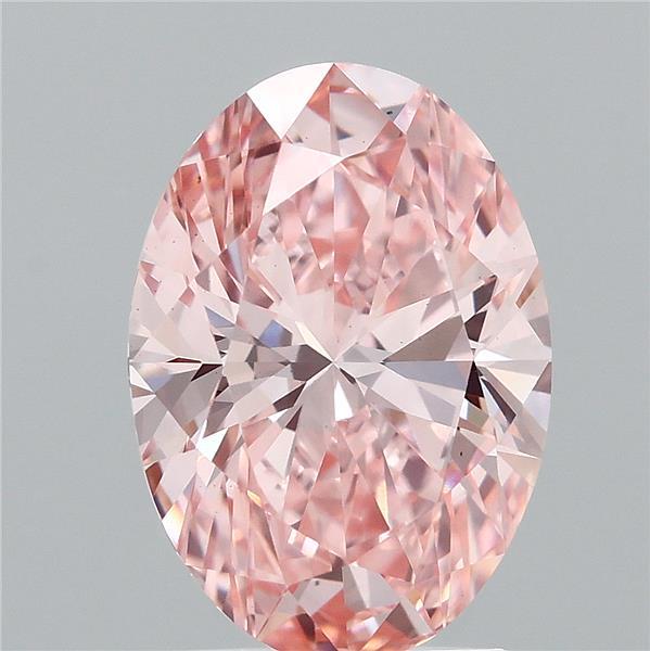 2.06 Carat Oval Shaped, Ideal Cut, FANCY VIVID PINK Color, VS1 Clarity, IGI Certified Lab Grown Diamond