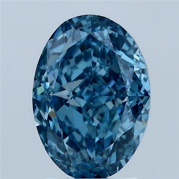 3.04 Carat Oval Shaped, Excellent Cut, FANCY VIVID BLUE Color, VS1 Clarity, IGI Certified Lab Grown Diamond