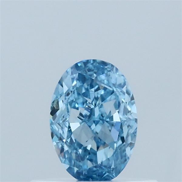 0.53 Carat Oval Shaped, Excellent Cut, FANCY VIVID BLUE Color, VVS2 Clarity, IGI Certified Lab Grown Diamond