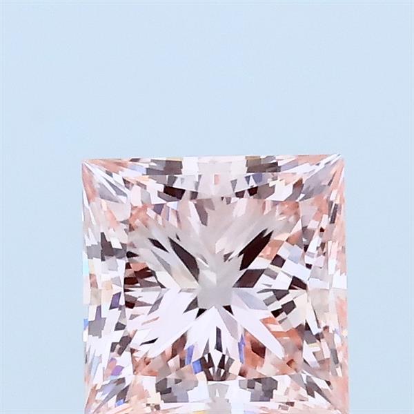 1.02 Carat Princess Shaped, Ideal Cut, FANCY INTENSE PINK Color, VS1 Clarity, IGI Certified Lab Grown Diamond