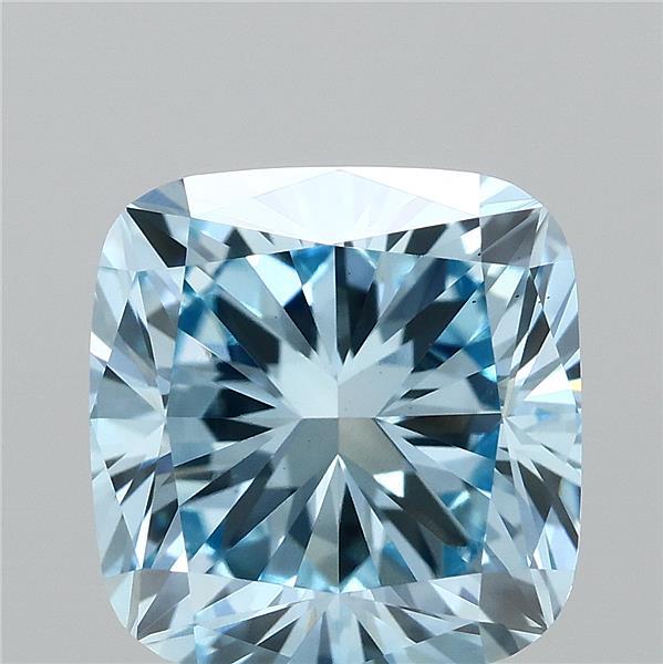 2.52 Carat Cushion Shaped, Very Good Cut, FANCY VIVID BLUE Color, VS1 Clarity, IGI Certified Lab Grown Diamond