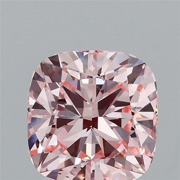 2.07 Carat Cushion Shaped, Ideal Cut, FANCY INTENSE PINK Color, VS2 Clarity, IGI Certified Lab Grown Diamond
