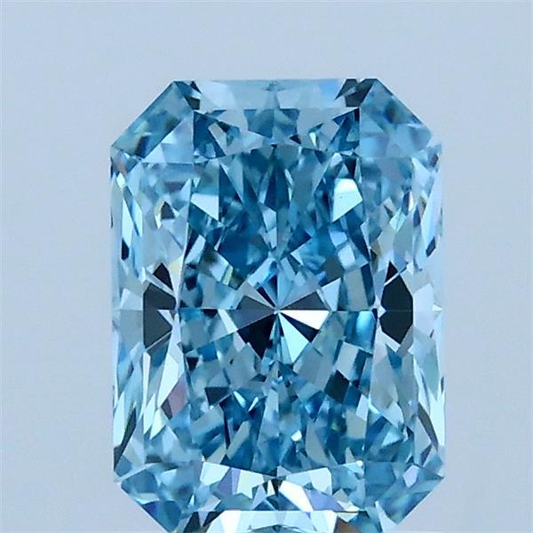 1.15 Carat Radiant Shaped, Ideal Cut, FANCY VIVID BLUE Color, VVS2 Clarity, IGI Certified Lab Grown Diamond