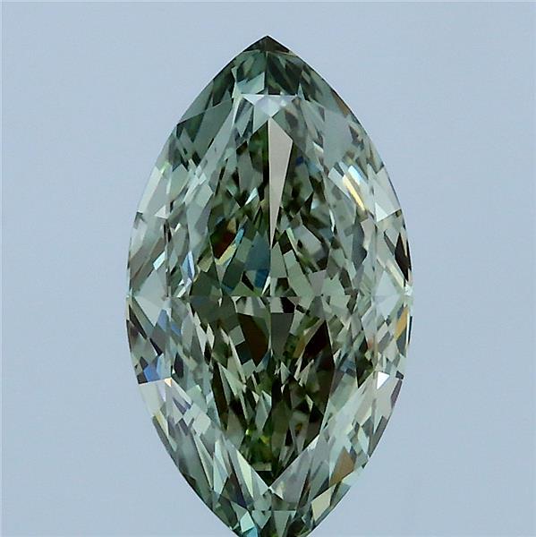 2.09 Carat Marquise Shaped, Ideal Cut, FANCY VIVID GREEN Color, VS1 Clarity, IGI Certified Lab Grown Diamond