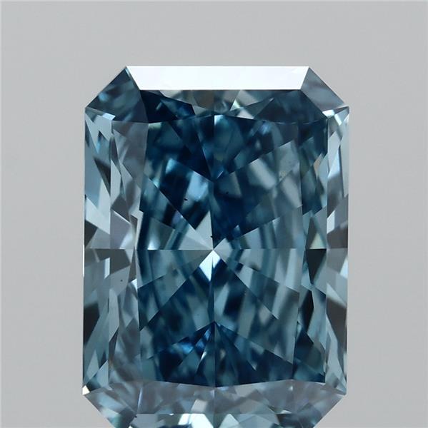 2.01 Carat Radiant Shaped, Ideal Cut, FANCY VIVID BLUE Color, VS2 Clarity, IGI Certified Lab Grown Diamond