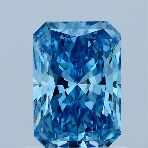 1.04 Carat Radiant Shaped, Ideal Cut, FANCY VIVID BLUE Color, VS2 Clarity, IGI Certified Lab Grown Diamond
